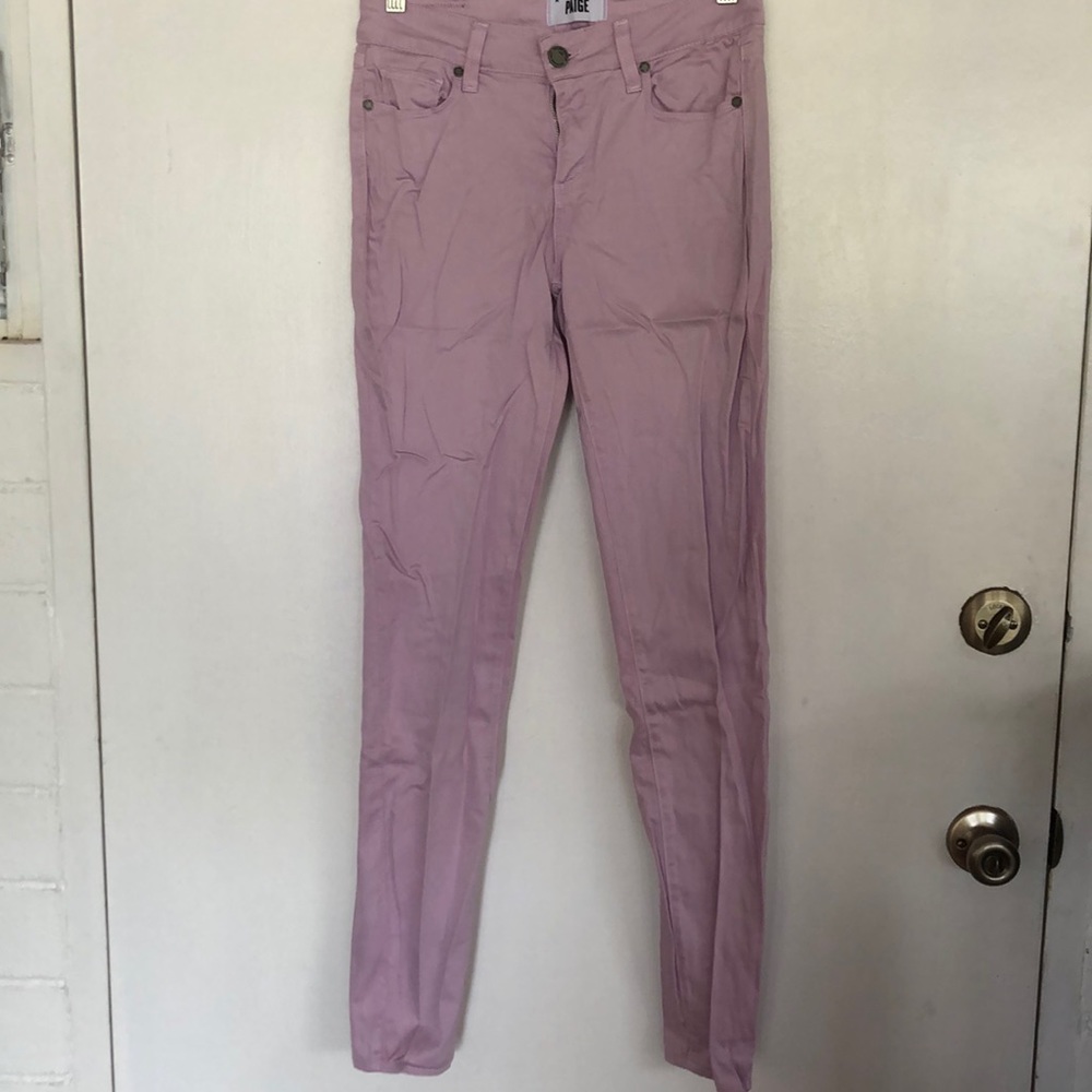 Paige denim lavender skinny jeans